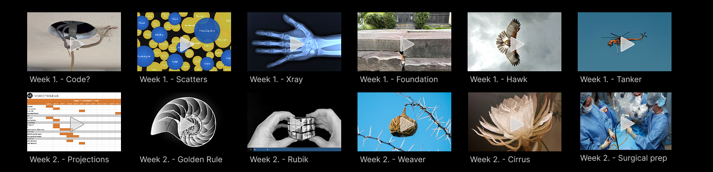 image of a gallery of various VoiceThread thumbnails image of a gallery of various VoiceThread thumbnails